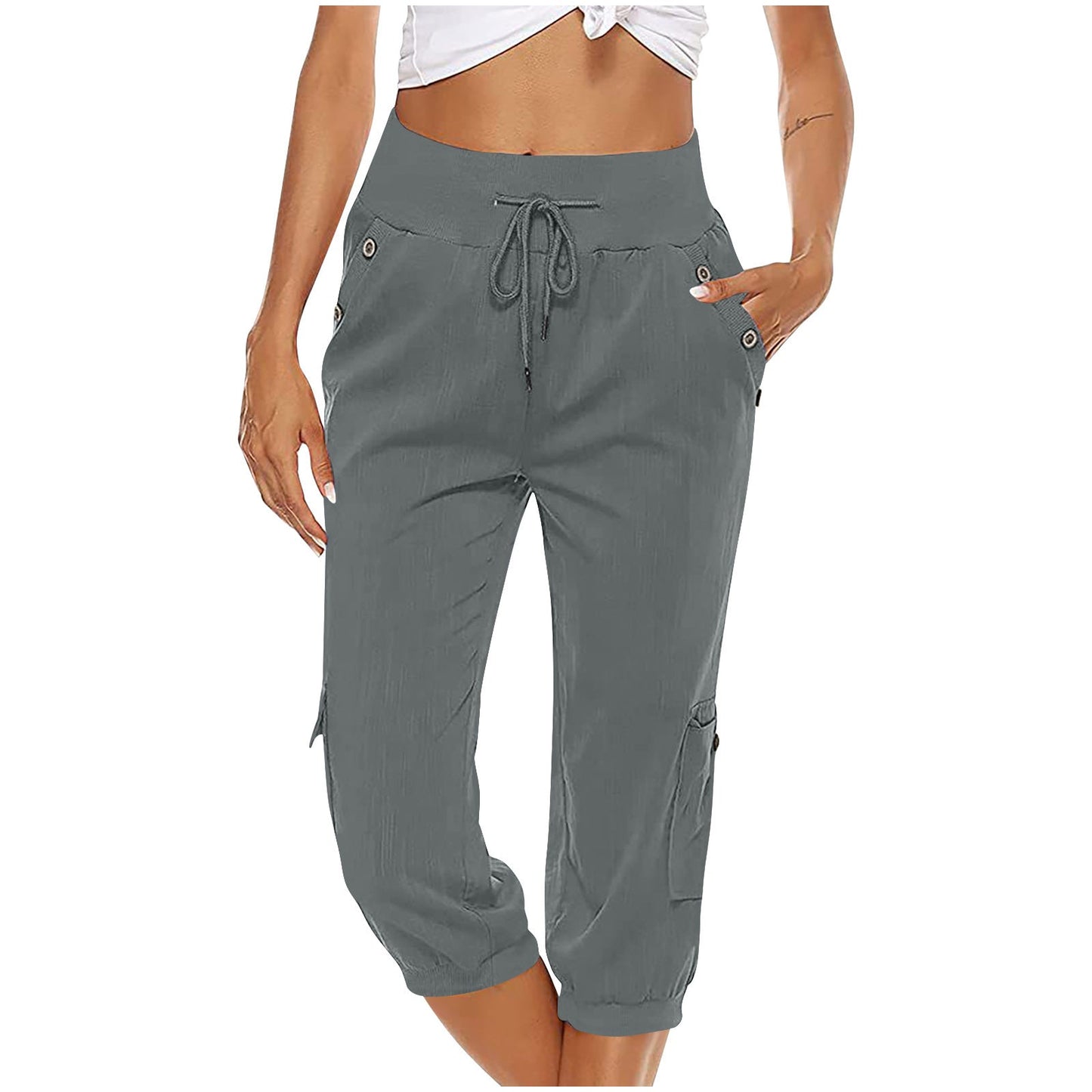 Ana® | Straight Trousers With Elastic Waist And Drawstring