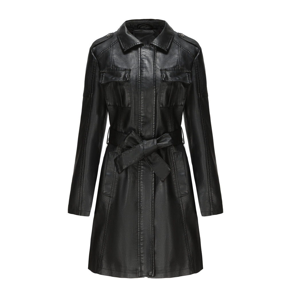 Women’s Mid-Length Jacket – Structured Fit – Sleek Finish – Flap Pockets