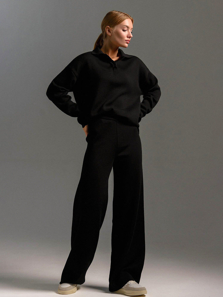 Abigail | Long sleeved polo shirt and trousers for women