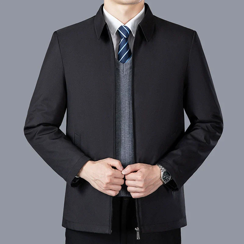 Men’s Jacket – Structured Fit – Detachable Liner – Waist Length Business Casual