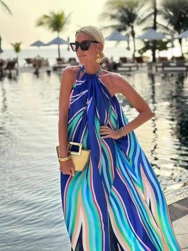 Kristen | Elegant Halter Maxi Dress for Summer