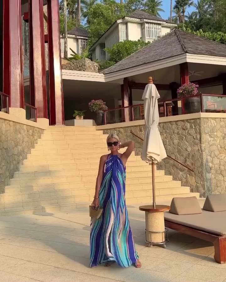 Kristen | Elegant Halter Maxi Dress for Summer