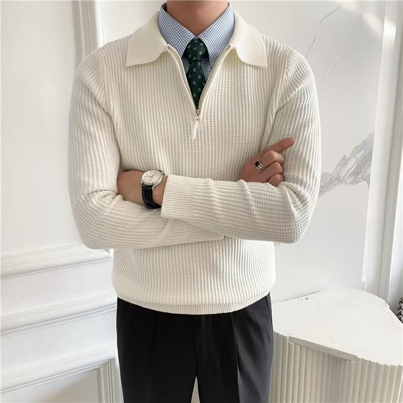 Hank | Men's Zip Up Polo Sweater