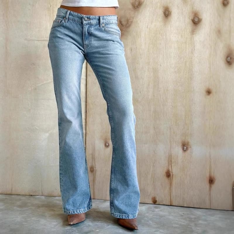 Women’s Jeans – High Waist – Flared Leg – Structured Fit – Full Length Denim