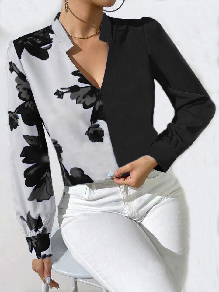 Ariadna® | Women'S Blouse With Asymmetric Cut And Floral Pattern