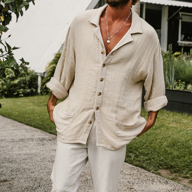 Reid | Casual Long Sleeve Cotton Shirt - Relaxed Fit