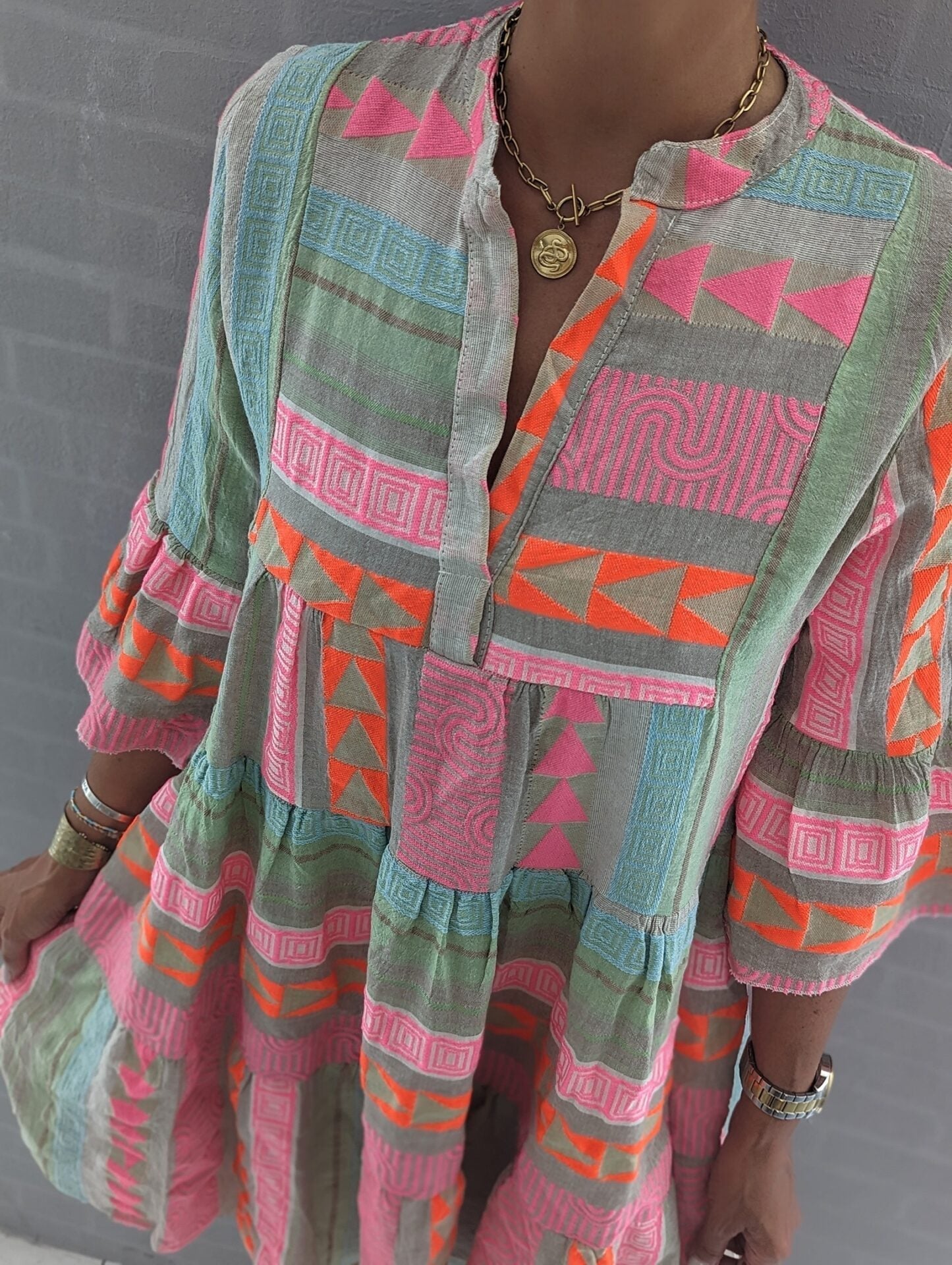 Aurora® | Lucía bohemian dress with ethnic print