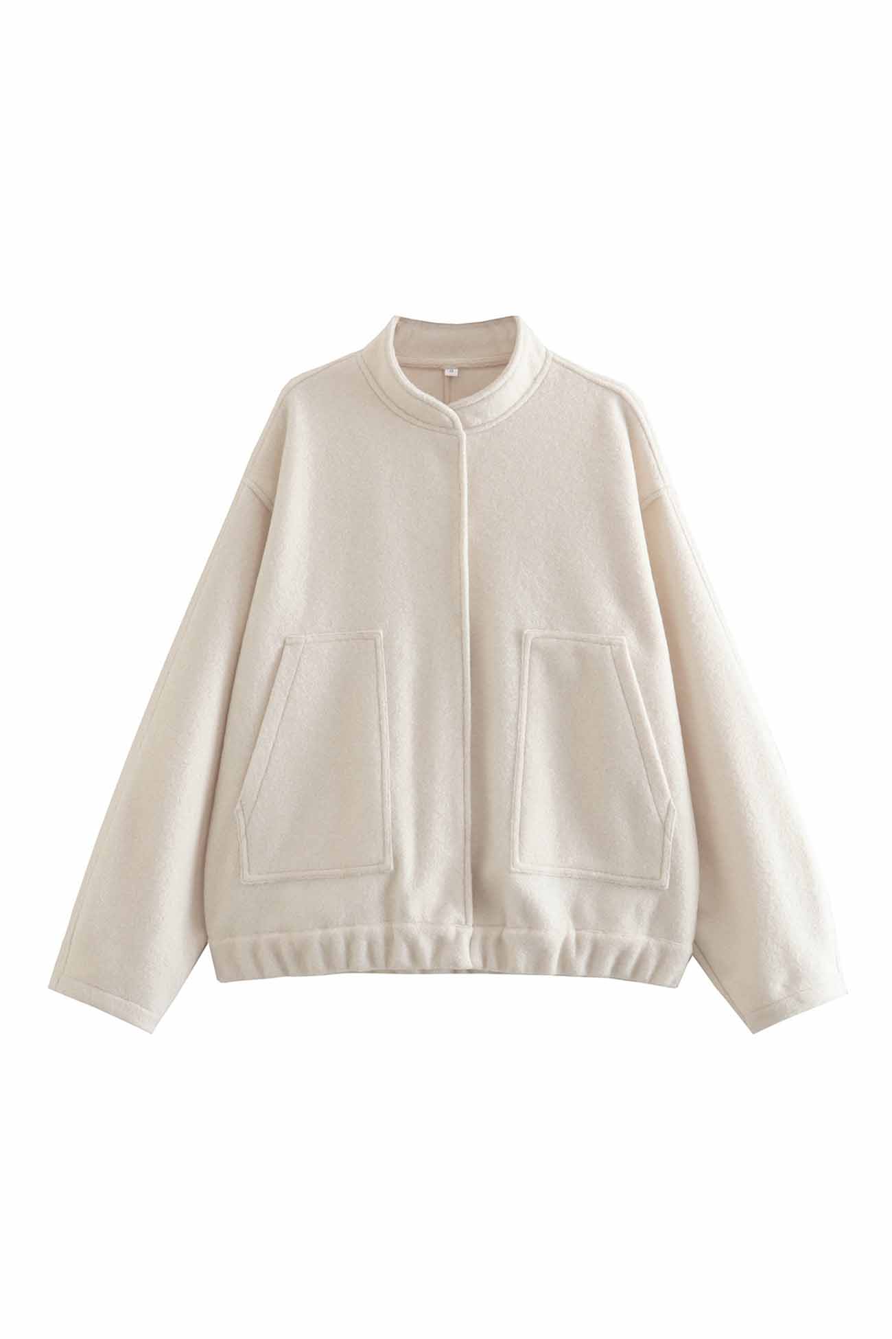 Annika® | Solid jacket with stand-up collar and button pocket