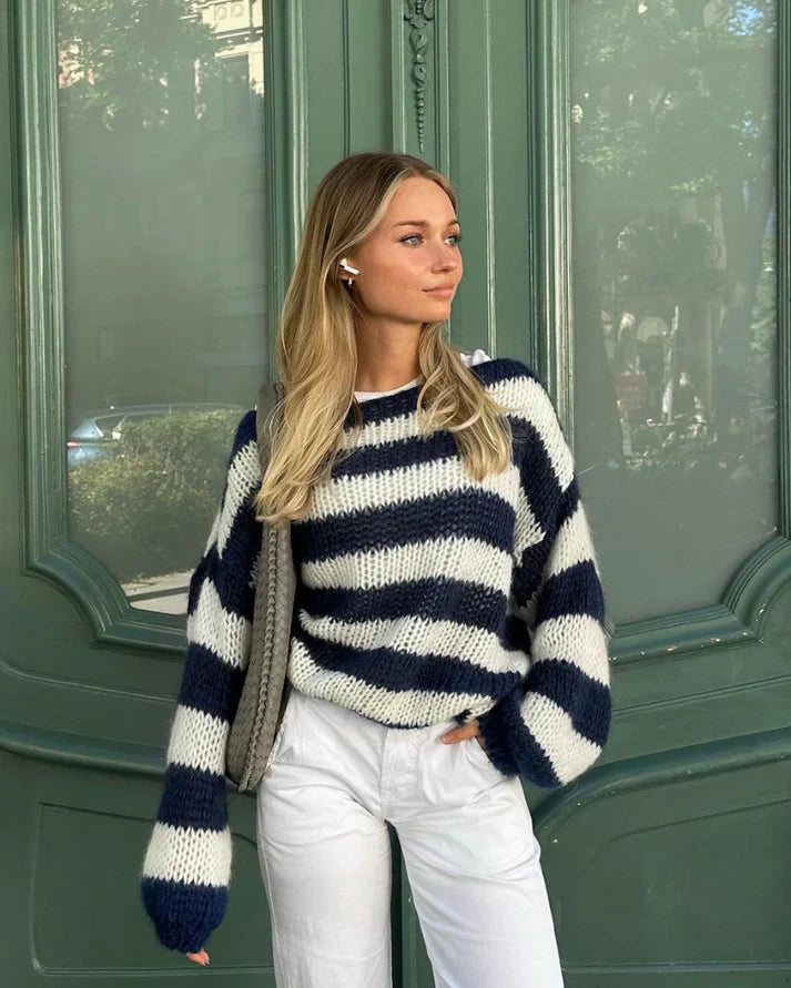 Brenda® | Striped autumn knit sweater