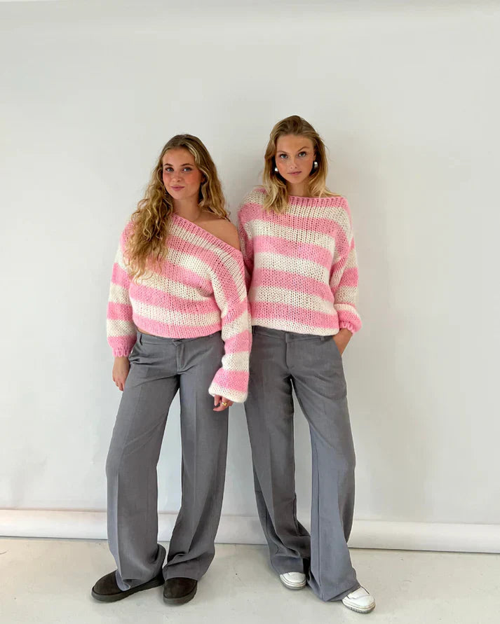 Brenda® | Striped autumn knit sweater