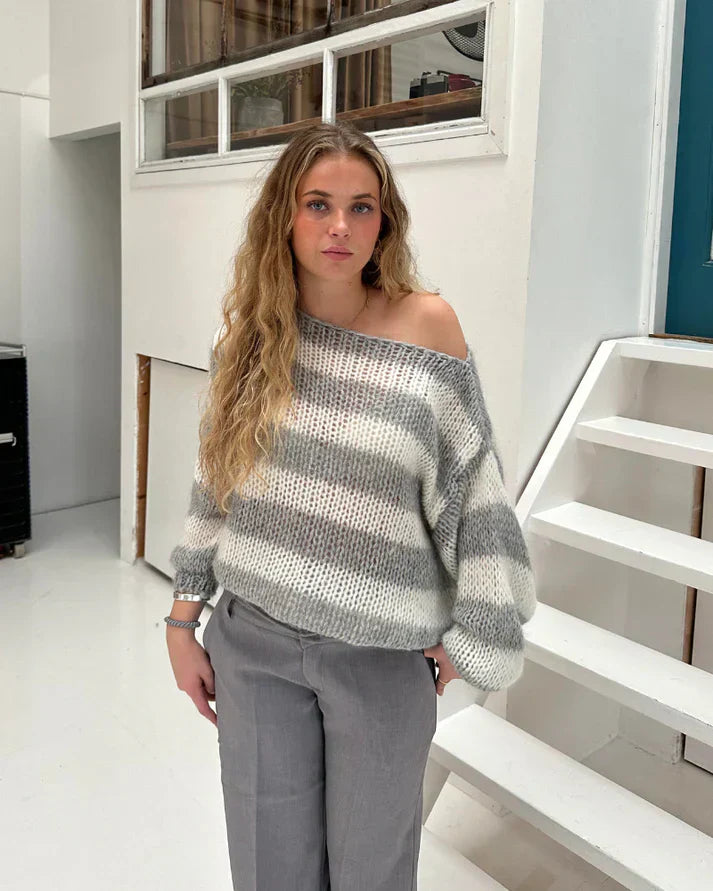 Brenda® | Striped autumn knit sweater