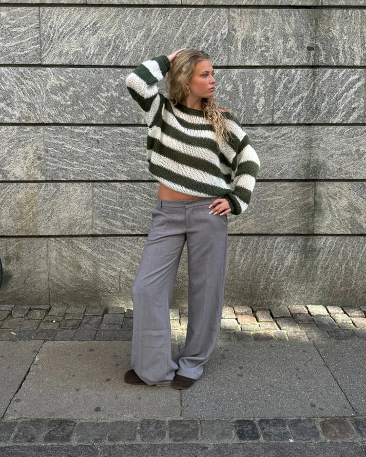 Brenda® | Striped autumn knit sweater
