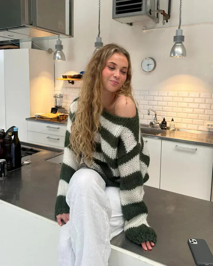 Brenda® | Striped autumn knit sweater