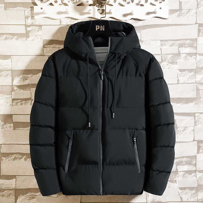 Men’s Hooded Jacket – Quilted Slim Fit – Cotton Padded – Insulated Casual Outerwear
