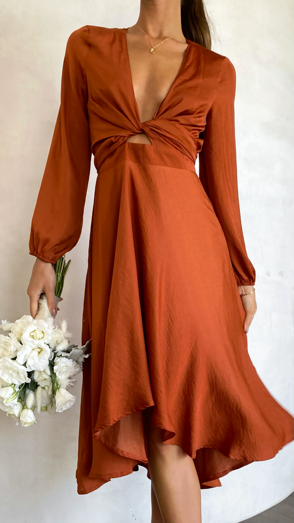 Ava® | Midi satin dress