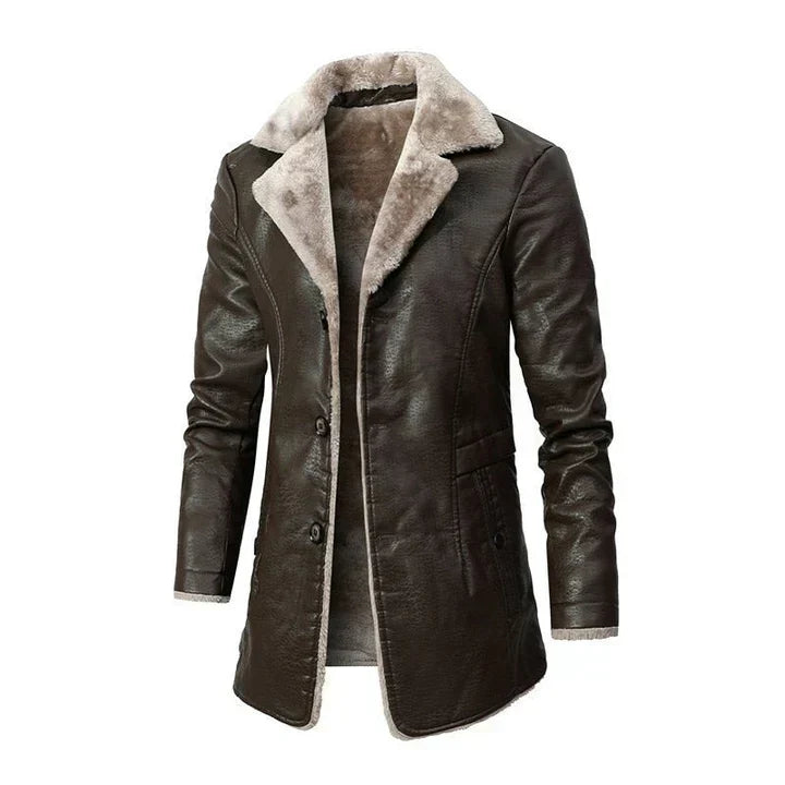 Casey | Men's Faux Fur Collar Trench Coat