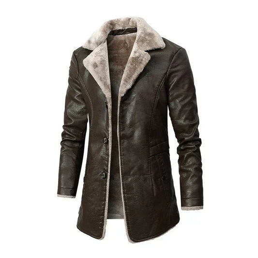 Casey | Men's Faux Fur Collar Trench Coat
