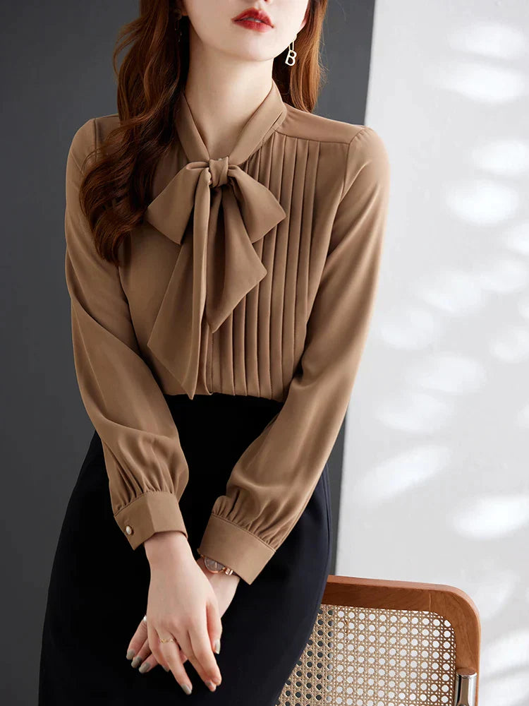Artemis® | Elegant Blouse With Buttoned Bow Tie