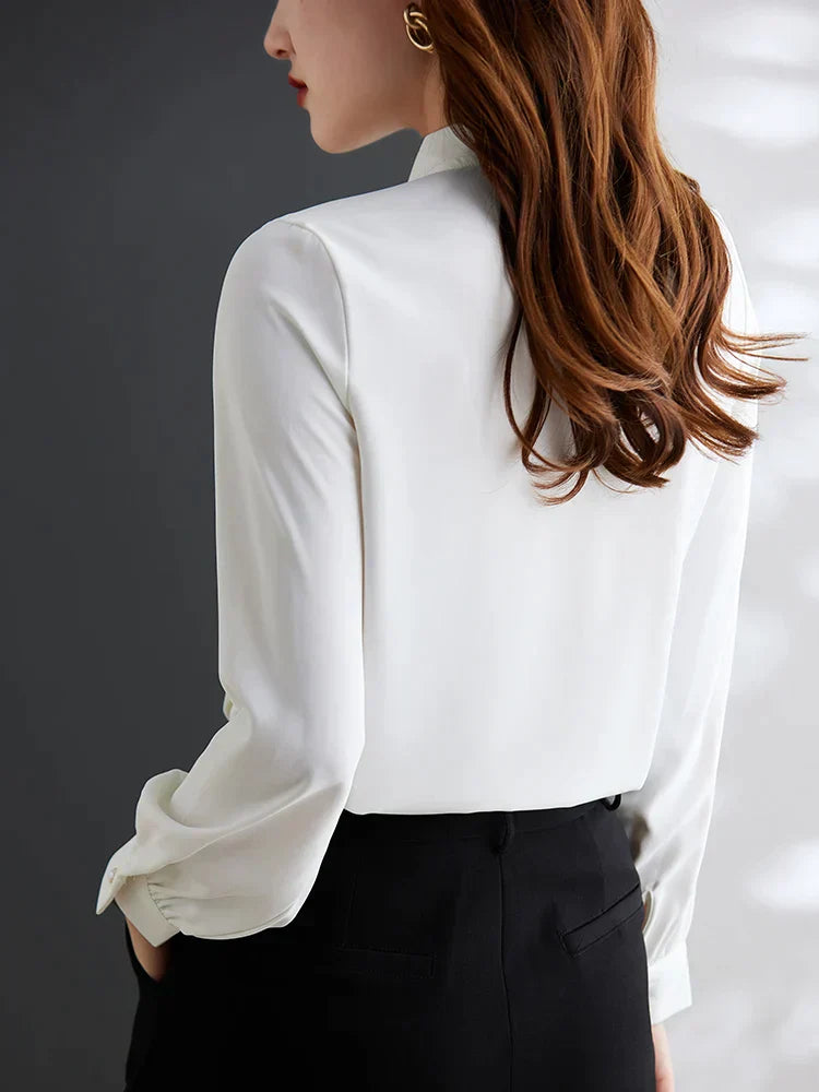 Artemis® | Elegant Blouse With Buttoned Bow Tie