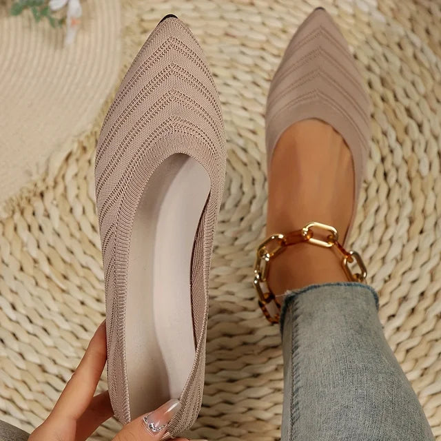 Claudia® | Knitted Pointed Toe Flats For Women