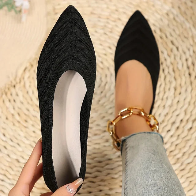 Claudia® | Knitted Pointed Toe Flats For Women