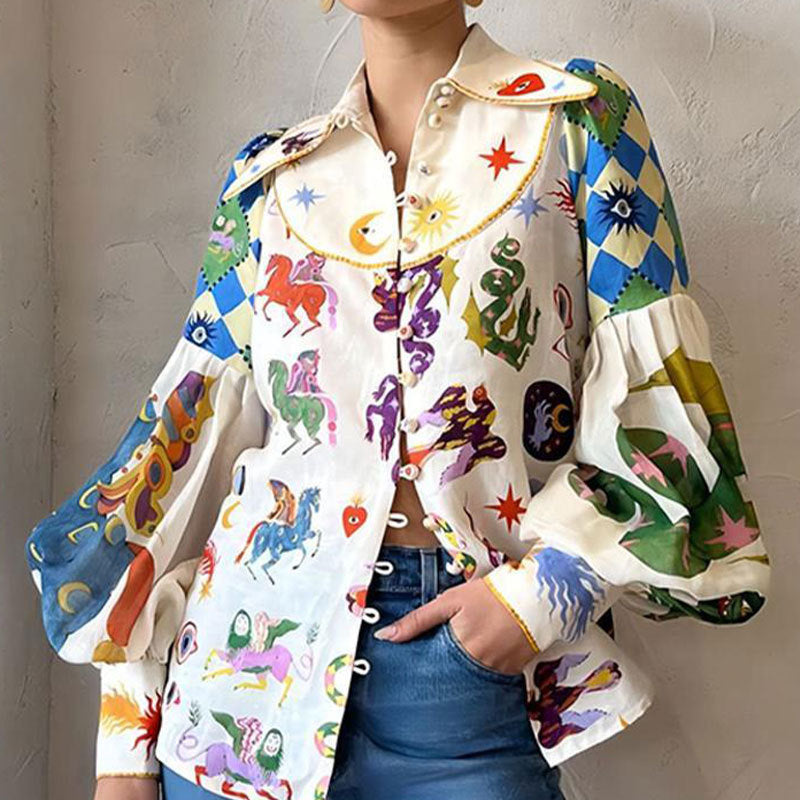 Dayana® | Elegant blouse with a playful print for women