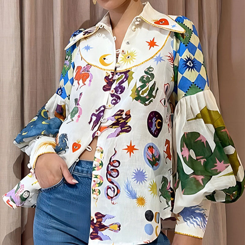 Dayana® | Elegant blouse with a playful print for women