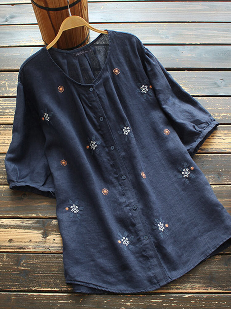 Calypso® | Blouse with leaf pattern