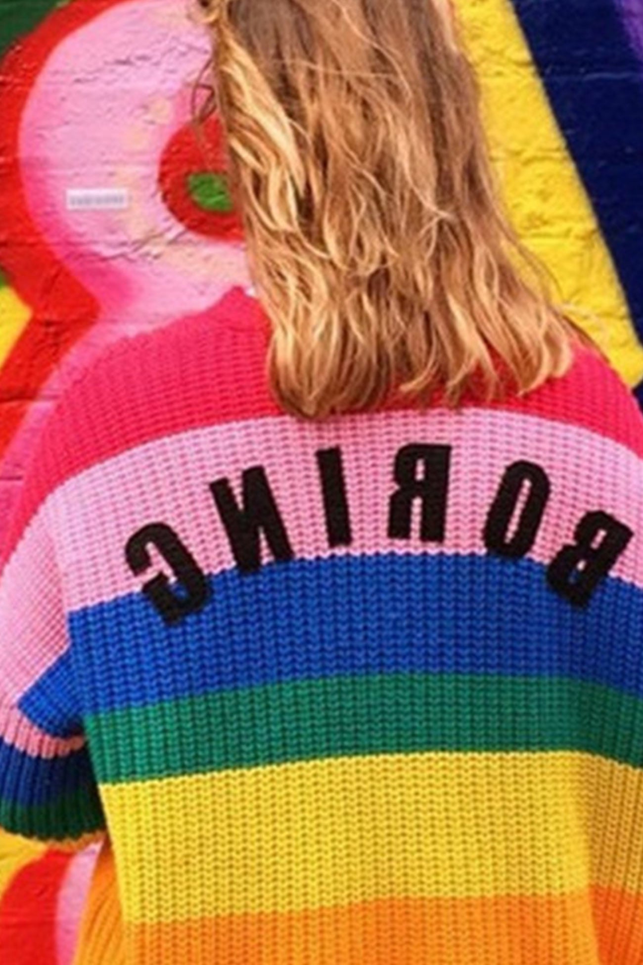 Bruna® | Rainbow contrast knit cardigan