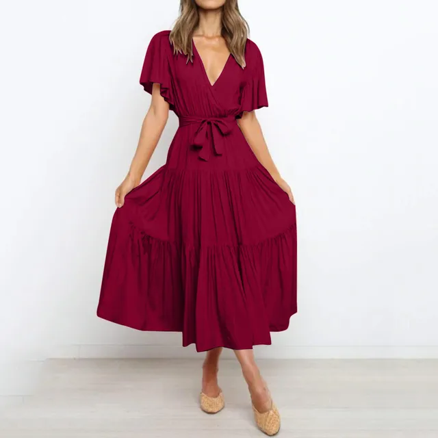 Cupaima® | Maxi Dress With A Deep V-Neck