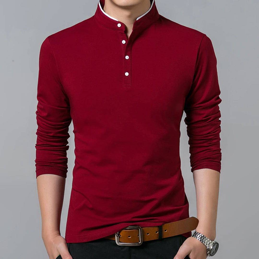 Shane | Men's Slim-Fit Long Sleeve Polo Shirt