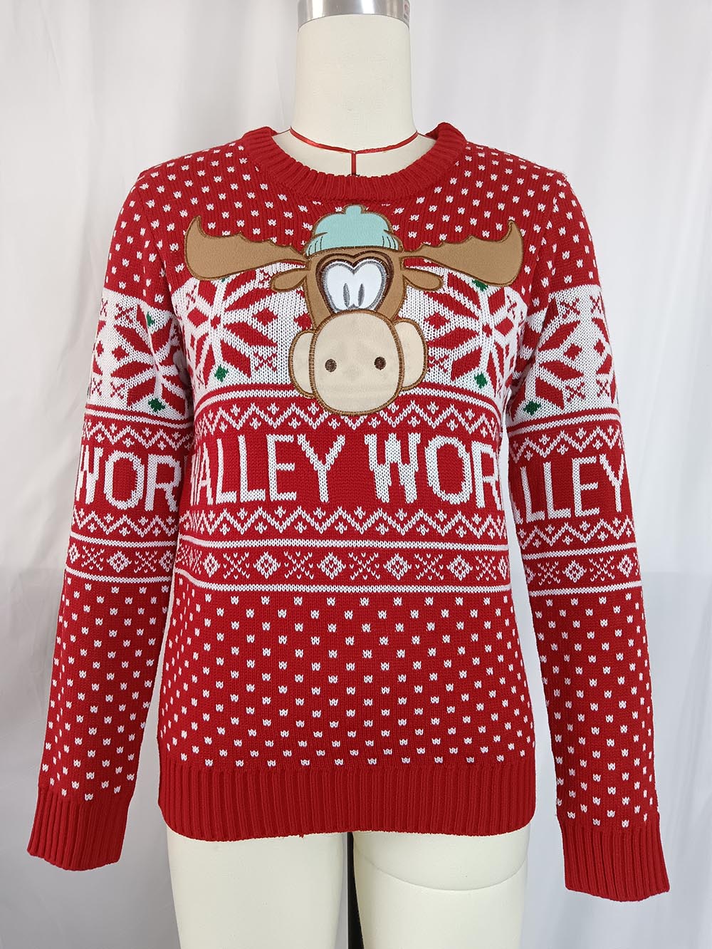 Dominique® | Ugly Christmas sweater with reindeer embroidery
