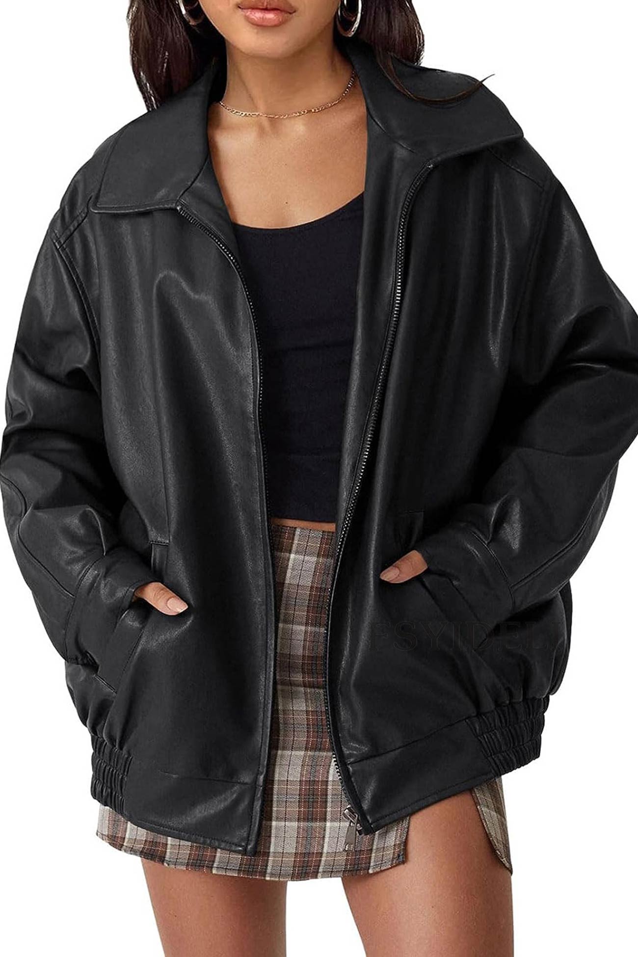 Celine® | Retro solid PU jacket