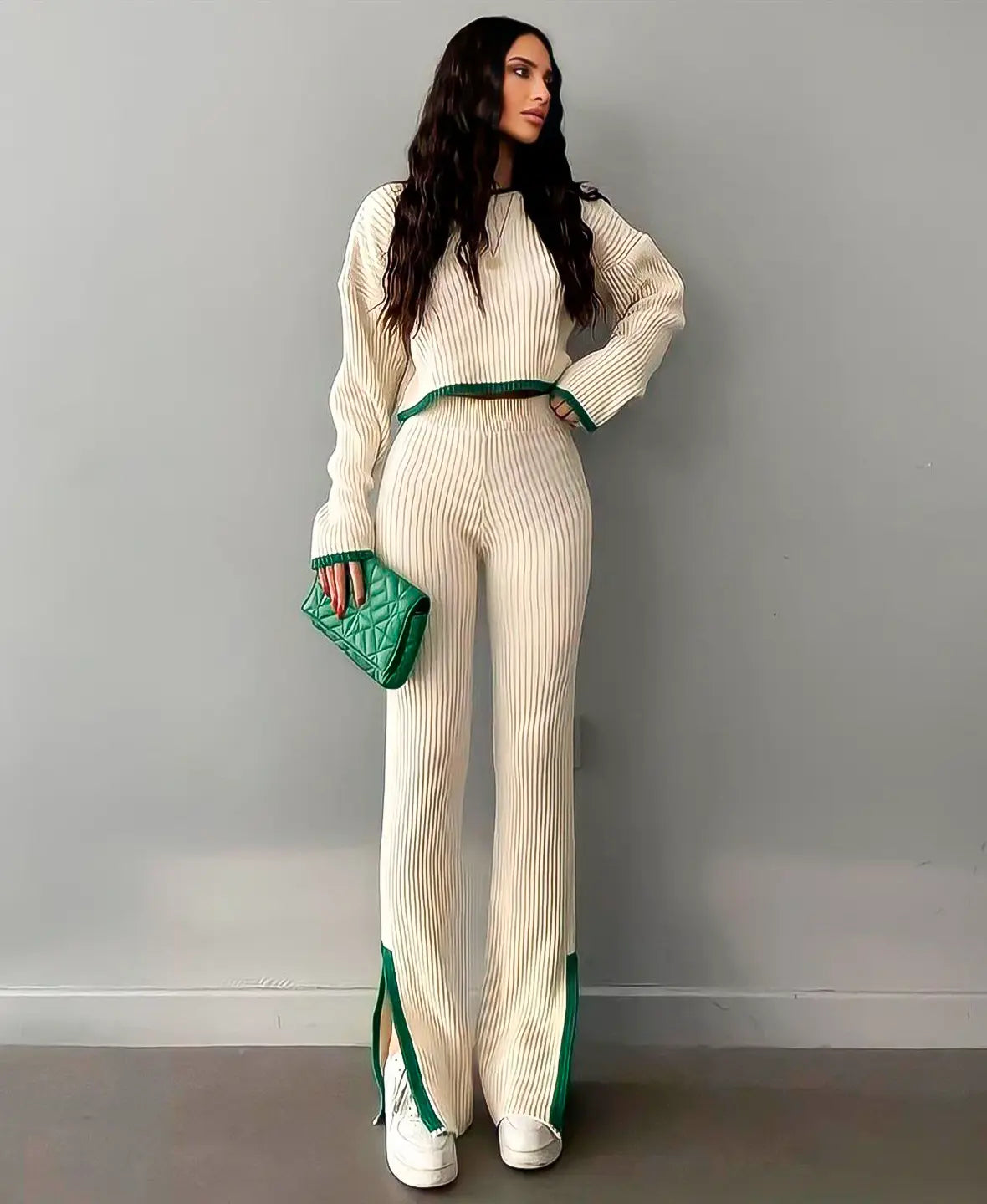 Astrid® | Ribbed crop knit set