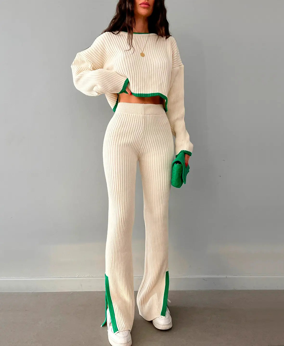 Astrid® | Ribbed crop knit set