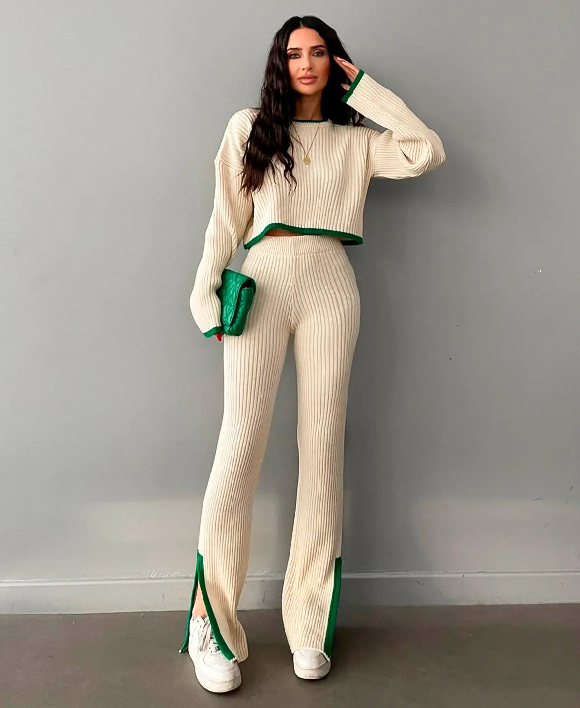 Astrid® | Ribbed crop knit set