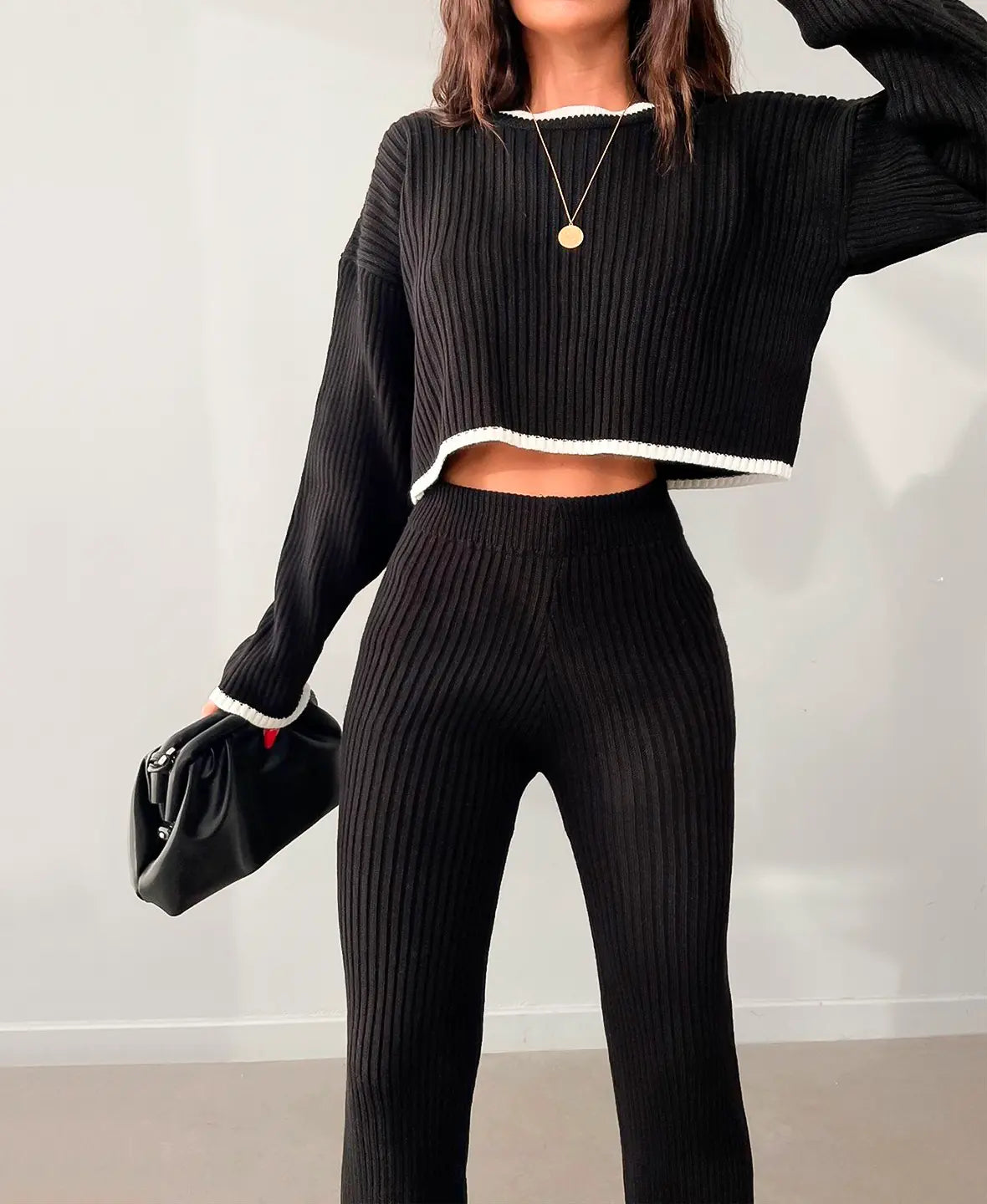 Astrid® | Ribbed crop knit set