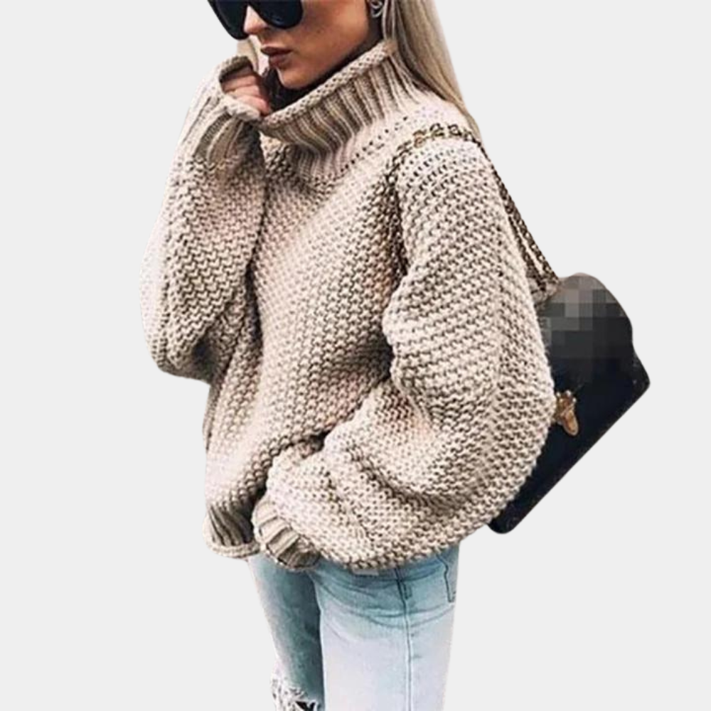 Isabella | Women's Oversized Turtleneck Knit Sweater