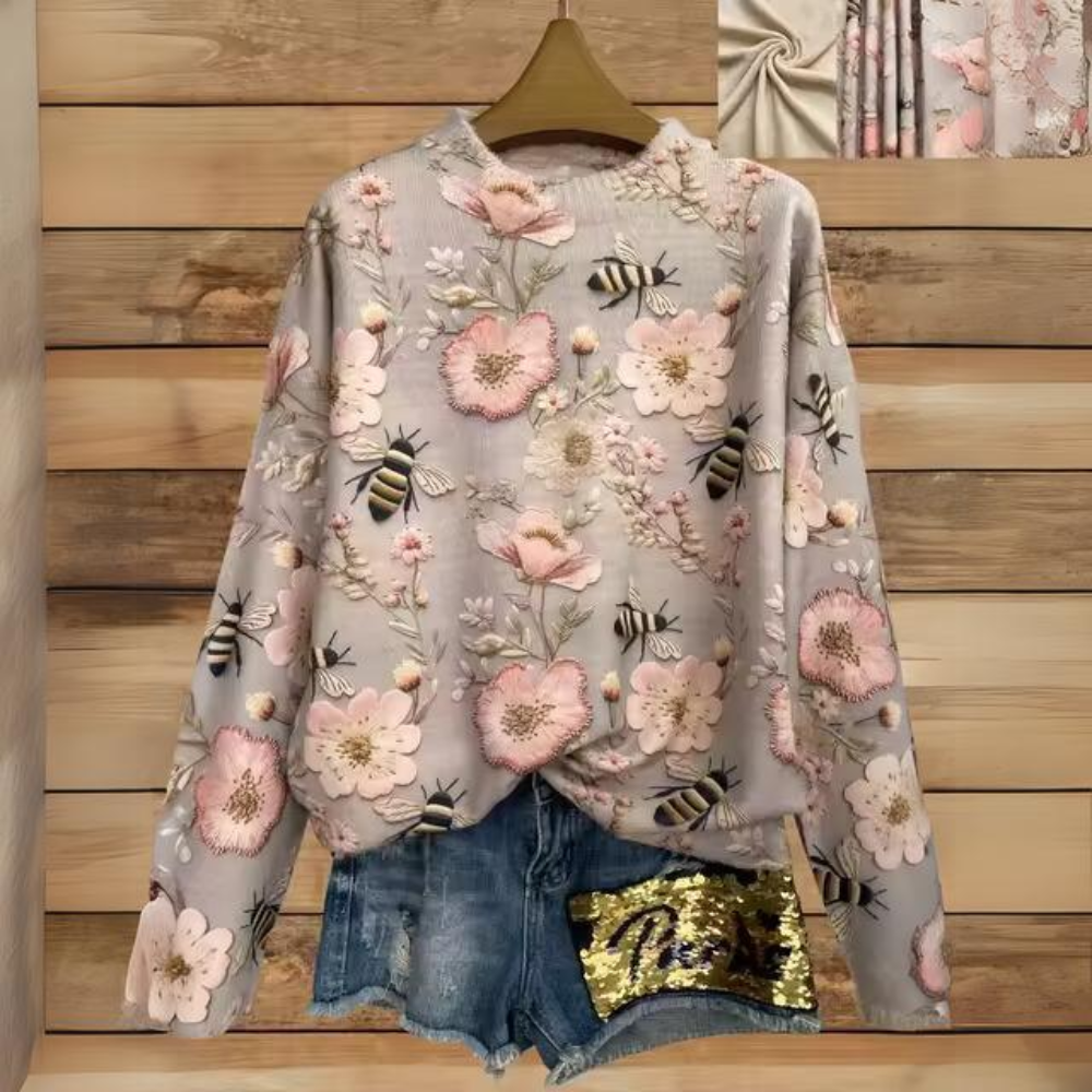 Camila® | Casual long sweater with an animal motif