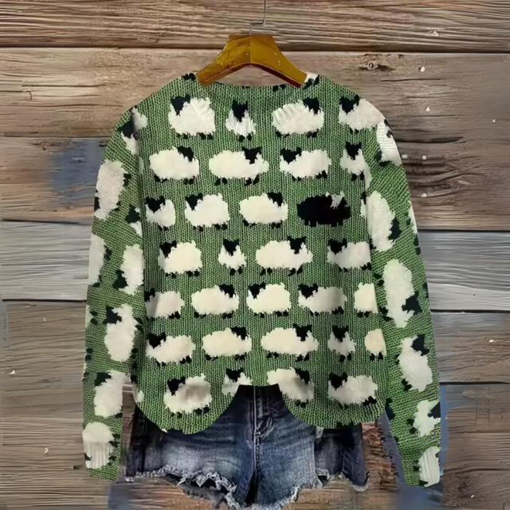 Camila® | Casual long sweater with an animal motif