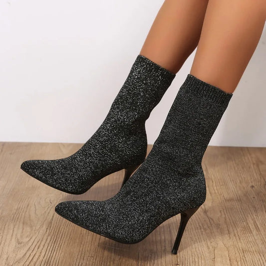 Celestina | Sexy high heel sock boots
