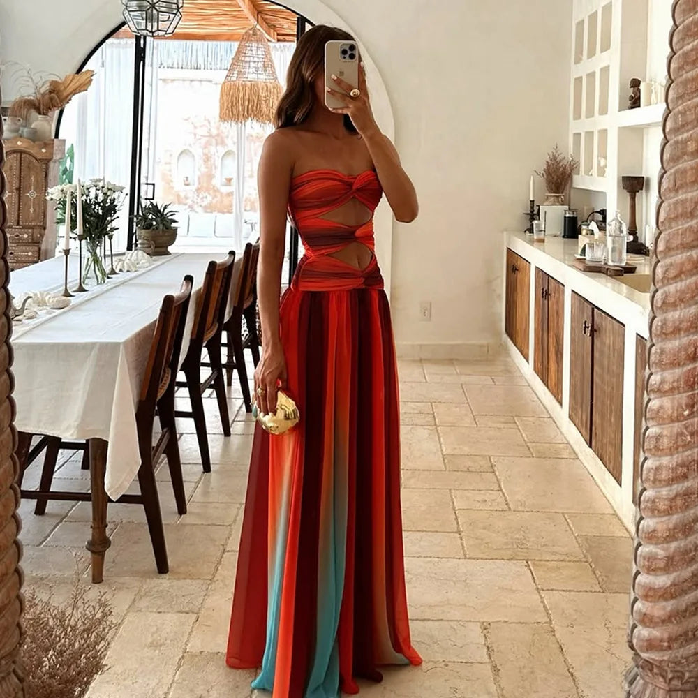 Raegan | Elegant Color-Block Maxi Dress