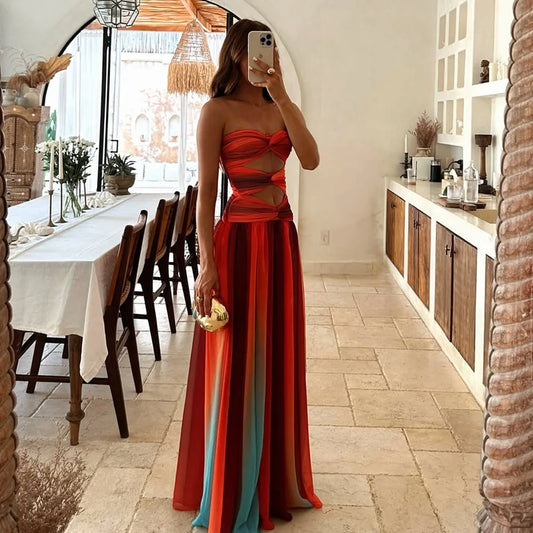 Raegan | Elegant Color-Block Maxi Dress