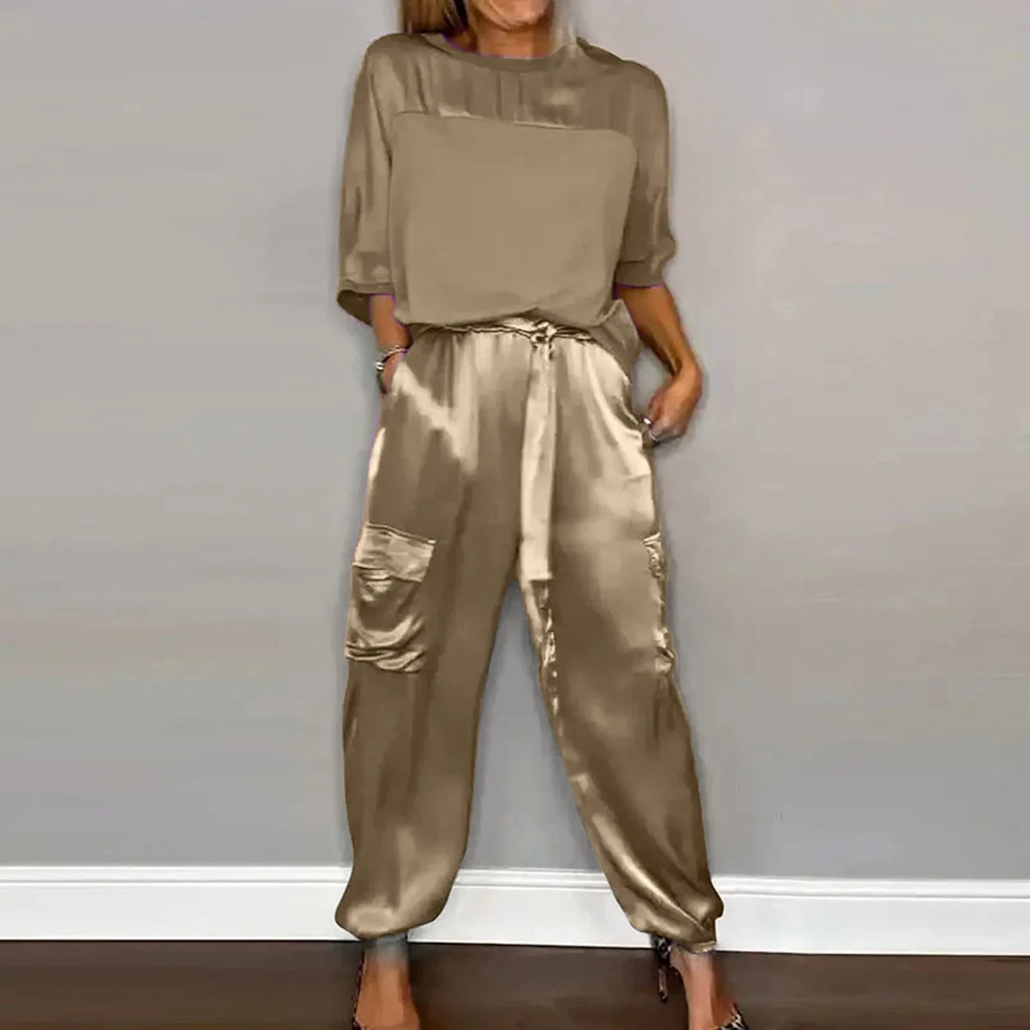 Cayetan® | Satin Two Piece Lounge Set