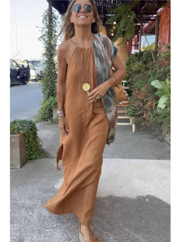 Melinda | Elegant Halter Dress for Summer Events