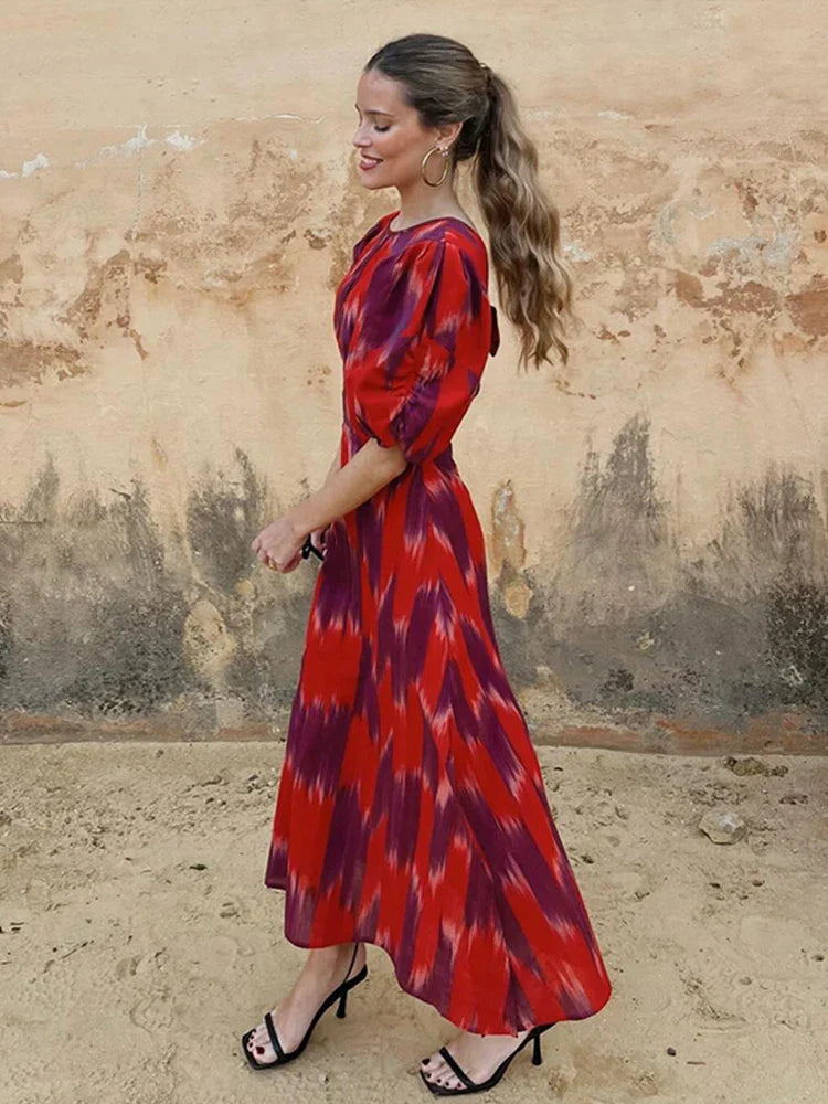 Natasha | Elegant Maxi Dress with Balloon Sleeves for Women