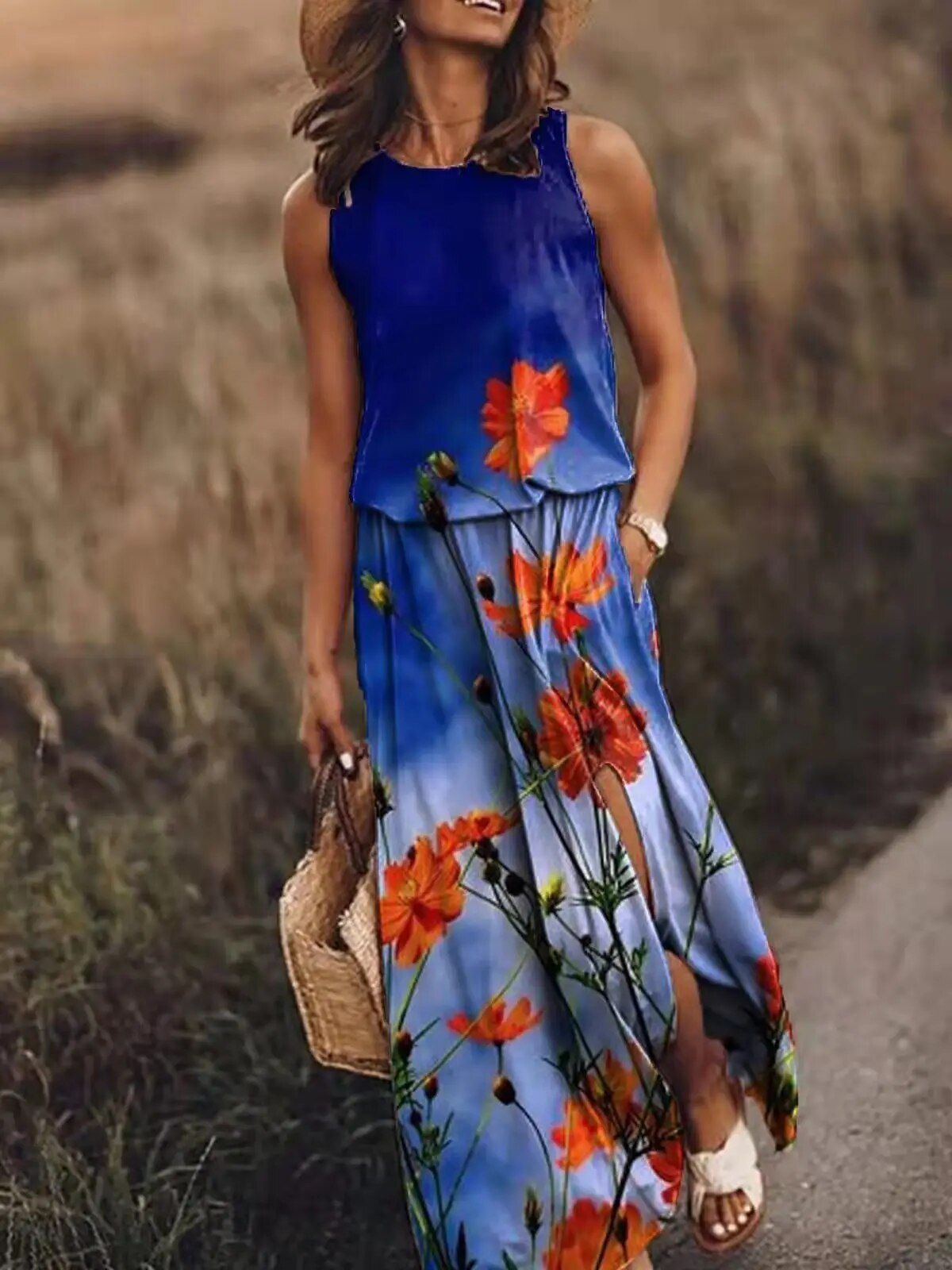 Jed | Women's maxi dress with graphic prints for summer