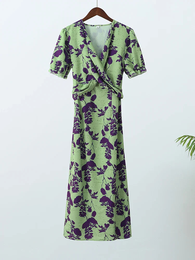 Celia® | Floral wrap dress with short sleeves