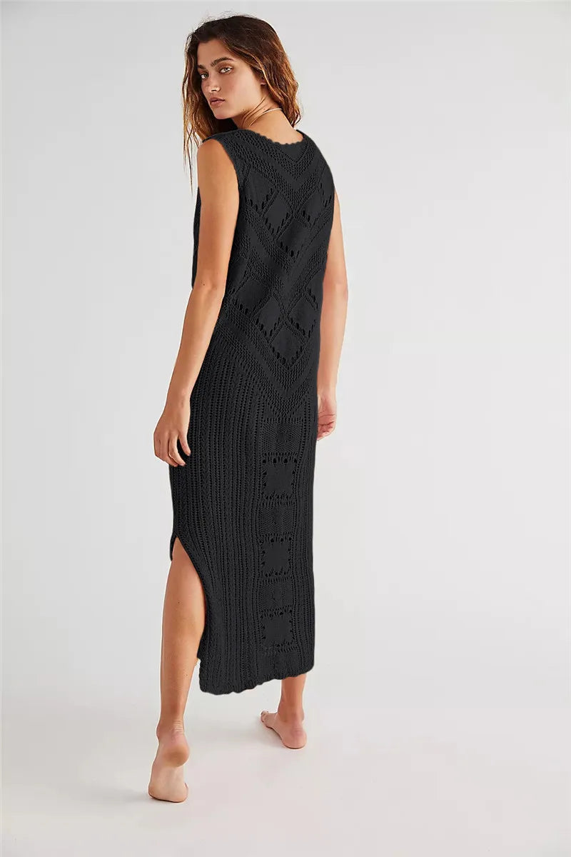 Belén® | Summer knitted hollow out dress.