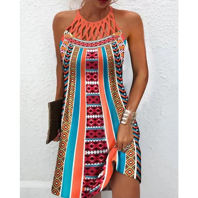 Amparo® | Printed Dress With Halters
